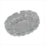 Scrumiera rotunda din sticla, Vidrex, 11.7 cm, culoare transparenta